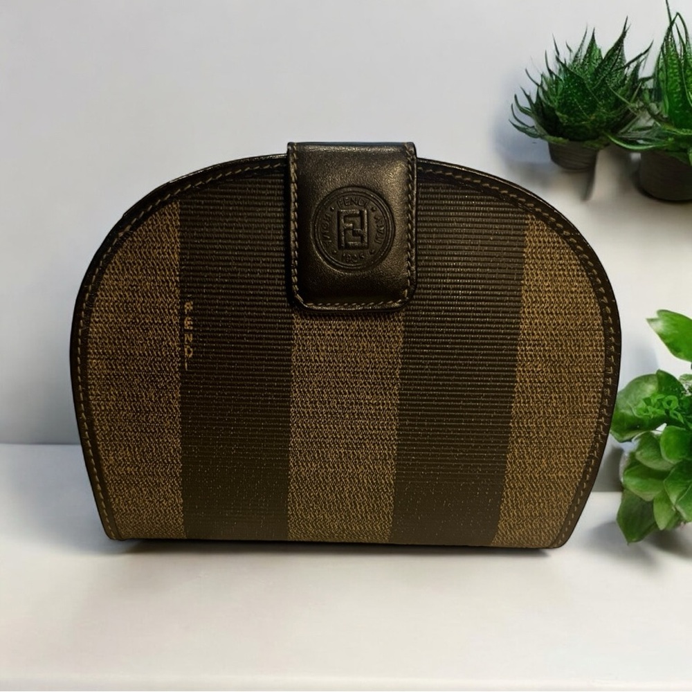 Authentic FENDI Brown Pecan Compact Wallet with COA
